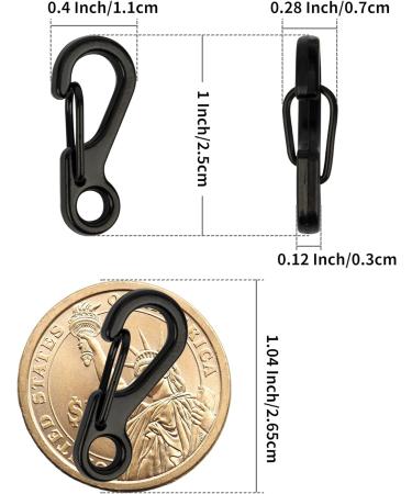 Temlum 2.5 cm Mini Carabiner Set - Aluminum Key Rings for Camping Travel & Hiking | 10 Black Hooks - Buy Online on GoSupps.com