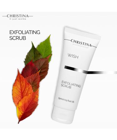 Christina Wish Deep Exfoliating Face Scrub 75ml Unclogs Pores & Deep Cleanses with Mint & Crystals Ideal for All Skin Types - Buy Online on GoSupps.com