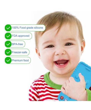 2 Pcs Remote Control Baby Teething Toys - BPA Free Silicone Teething Toys for Babies 3-12 Months - Chew Toys for Boys and Girls (Gray+Blue) - Buy Online on GoSupps.com
