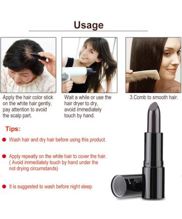 Buy Dark Brown Temporary Hair Color Pen - Washable Non-Toxic Hair Chalk for DIY Hair Dye & White Hair Coverage | 3.5g Stick - Buy Online on GoSupps.com