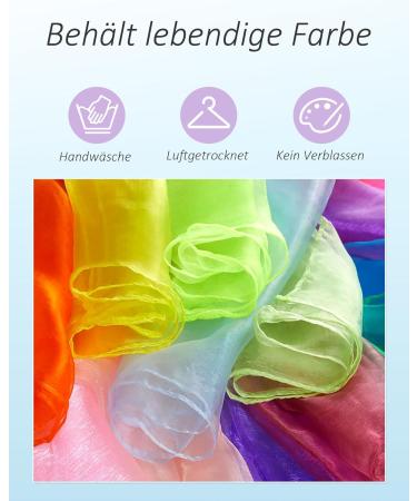 Rovtop 15-Piece Juggling Scarves Set | Colorful Chiffon Dance & Sensory Scarves - 60x60 cm - Buy Online on GoSupps.com