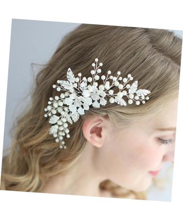 Beavorty bridal headpiece pearl headpiece Comb for Bridal Rhinestone Comb flower Hair Comb Rhinestone Hair Comb Wedding Hair Comb Wedding dress bride flower head - Buy Online on GoSupps.com