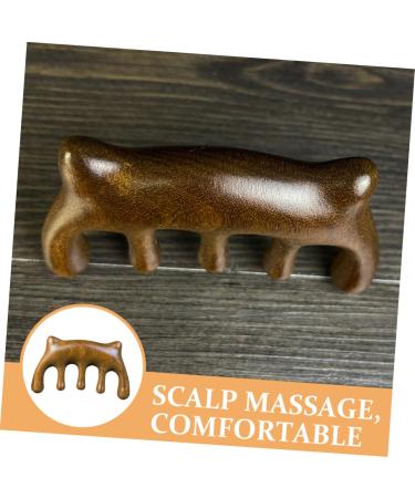Minkissy Sandalwood Cat Kamm - Wooden Massage Comb & Gua Sha Tool for Hair & Facial Care | Wide Teeth Head Massager - Buy Online on GoSupps.com