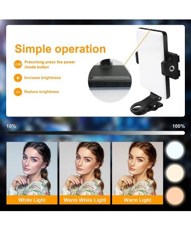 GreatLPT Cell Phone Fill Light - Rechargeable Clip-On Video Light with 10-Level Brightness Adjustment, CRI 95+, 3 Light Modes - Portable Conference Lighting - Buy Online on GoSupps.com