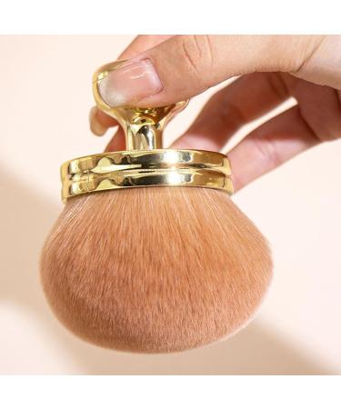 Powder Brush Makeup - Blusher Brush | Multifunction Make up Brush | Setting Powder Brush | Mushroom Head Face Brushes Makeup| Powder Brush for Pressed Powder gold - Buy Online on GoSupps.com
