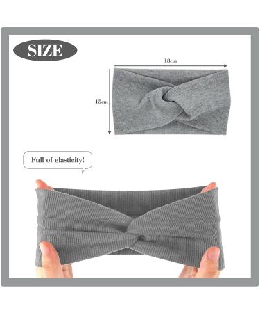 Cylebel 4-Piece Hair Band Set | Stylish Elastic Turban Headbands for Women & Girls - Headscarves in Black Gray Pink & Khaki - Cute Hair Accessories for All Occasions - Buy Online on GoSupps.com