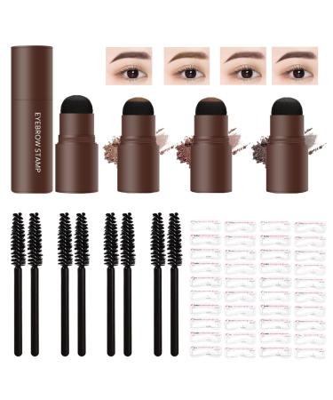 LXZJJM Eyebrow Stamp Stencil Kit - Long-lasting Smudge-free Brow Makeup | Natural and Smooth Texture | Multifunctional | Includes 10 Brow Shapes & Stamps | Reusable eyebrow stencils (01+02+03+04)