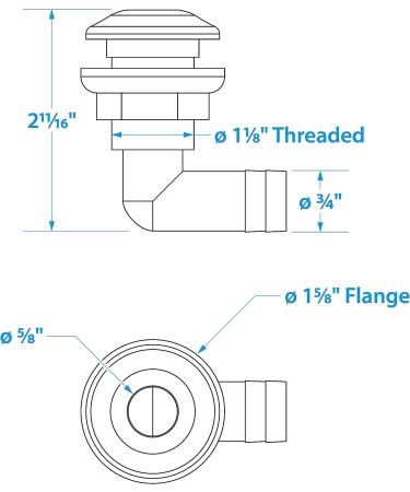Seachoice 90-Degree Thru Hull Fitting for 3/4 ID Hose | 7/8 Max Hull - Marine Grade - Buy Online on GoSupps.com