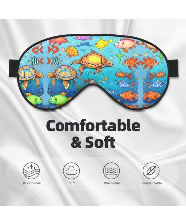 Silky Sleep Masks | Turtle & Fish Eye Covers | Soft Satin Blindfold for Men & Women | Travel Nap Essential | Silent Night Stars - Buy Online on GoSupps.com