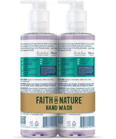 Faith In Nature Lavender & Geranium Hand Wash Set - 2 x 400ml | Vegan, Cruelty-Free, No SLS or Parabens - Buy Online on GoSupps.com