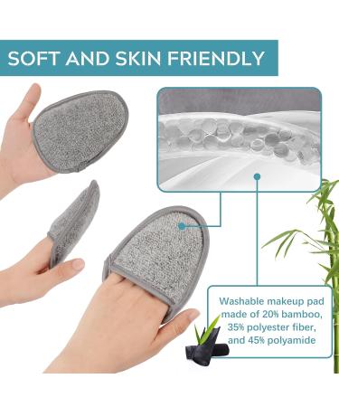 Reusable Bamboo Microfiber Makeup Remover Pads - Super Soft Facial Cleaning Pads with Laundry Bag - Eco-Friendly Light Gray 13x10cm - Buy Online on GoSupps.com