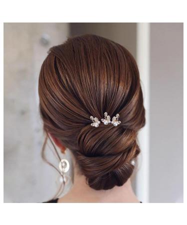 Inilbran Pearl Wedding Hairpins Vintage Pearl Leaf Hair Pins Clip Gold Pearl Hair Pin Barrette Leaf Pearl Bride Hairpiece Decorative Hair Accessories for Women and Girls Hair Headdress(Style A)