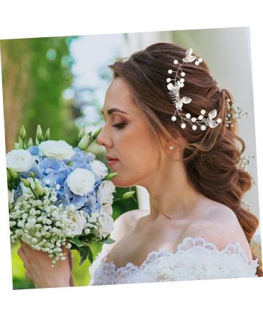 Beaupretty Hair Comb Accessory Flower Arrangement and Headwear bridal headpiece combs rhinestone hair vine bridal flower hair pin wedding hairpiece hair bride Hair piece side - Buy Online on GoSupps.com