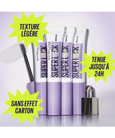 Maybelline New York - Transparent Brow Fixing Gel - With Sculpting Brush - Extreme 24H Hold - No Residue - No Cardboard Effect - Non-Sticky Finish - Superlock Brow Glue - Buy Online on GoSupps.com