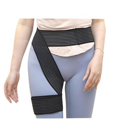 YIKANGHENG Hip Support Belt 110 Inch x 3 Inch Black Nylon Adjustable Groin Wrap for Brace of Hip Groin and Thigh (Black)