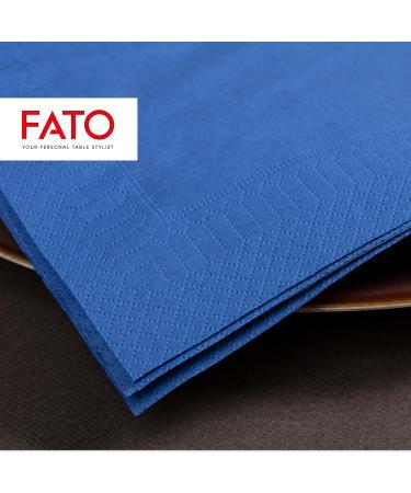 Fato Disposable Paper Napkins - 100 Pack Midnight Blue 24x24cm 4-Folded 2-Layer Ideal for Cocktails & Aperitifs - 100% Pure Cellulose FSC Certified - Buy Online on GoSupps.com