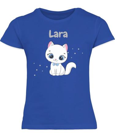 Personalized Cat T-Shirt for Girls - Cute Royal Blue Design | Shirtracer Gift - Buy Online on GoSupps.com