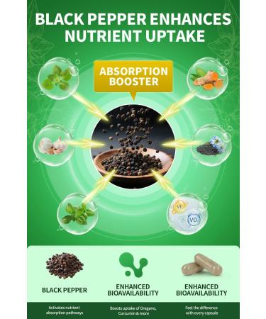 Organic Oil of Oregano Capsules with Black Seed Oil Garlic Turmeric Holy Basil Vitamin D3 E & Black Pepper for Better Absorption Immune Digestive & Respiratory Vegan Non-GMO 6 Month Supply 180 Count (Pack of 1) - Buy Online on GoSupps.com