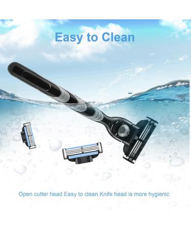 SIMDAO 24 Pcs Mach 3 Razor Blades Manual Razor Blades Refills with Knife Holder 3 Layered Razor Blade Compatible with Gillette Mach 3 Men Shaver Blade for Men Father Boyfriend Home Office Use - Buy Online on GoSupps.com