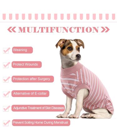 Breathable Post-Surgery Dog Body Suit for Small & Medium Breeds - Hjumarayan XL Pink Striped Castration Recovery Outfit - Buy Online on GoSupps.com