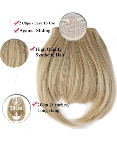 One Piece Straight Bang Clip In On Bang Fringe Hair Extensions For Women Ladies Fashion - Ash Blonde Mix Bleach Blonde - Buy Online on GoSupps.com
