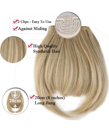 Clip-in Ponytail Hairpiece Extensions - Ash Blonde & Bleach Blonde Fringe Bangs | Human Hair Quality - Buy Online on GoSupps.com