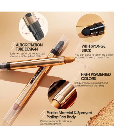 Neutral & Brown Metallic Eyeshadow Stick - Waterproof Champagne Matte & Glitter Makeup Pencil - Buy Online on GoSupps.com