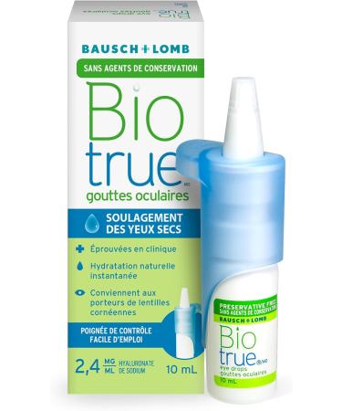 Biotrue Preservative Free Eye Drops for Dry Eyes Natural Moisturizer Hyaluronic Acid Lubricating Eye Drop for Long-Lasting Dry Eye Symptom Relief Preservative-Free MultiDose System 10mL Preservative Free 10 mL - Buy Online on GoSupps.com
