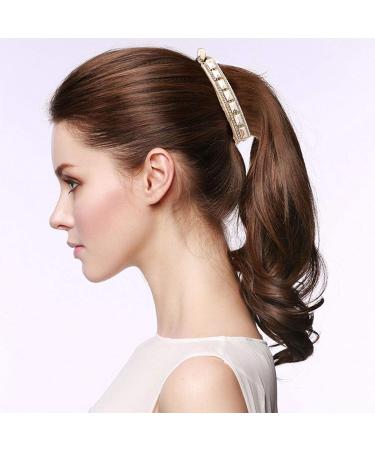 4PCS Banana Clip Claw Ponytail Holder - Rhinestone Shell Hair Clips for Stylish Hair Grips - Buy Online on GoSupps.com