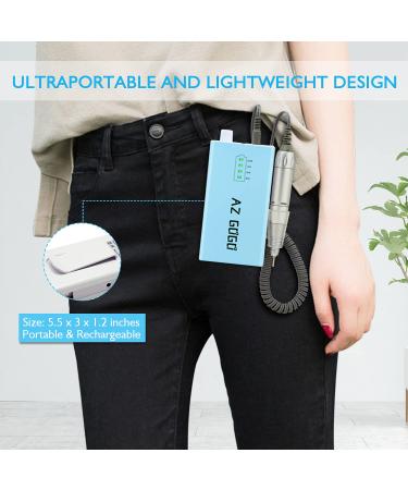 AZ GOGO Professional Nail Drill Machine 30000 rpm - Portable Electric Nail Drill for Acrylic Nails | Efile Manicure/Pedicure Kit (Blue) with EVA Bag - Buy Online on GoSupps.com