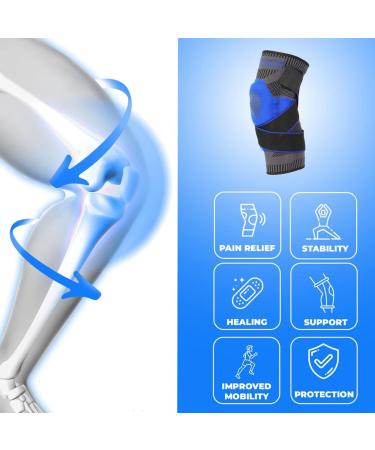 Medical Grade Knee Compression Sleeve - X-Large Support with Gel Pad & Stabilizers for Optimal Performance - Buy Online on GoSupps.com