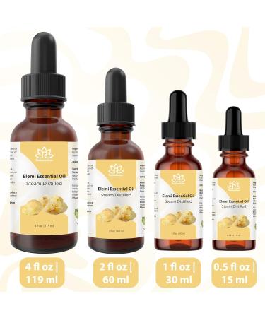 Relaxcation Pure Elemi Oil - Steam Distilled Natural Oil for Face Hair Nails & Body | Aromatic Extract for Diffuser Massage Skin Care & Cuticles | Vegan Organic Travel Size (4 oz) 4 Fl Oz (Pack of 1) - Buy Online on GoSupps.com