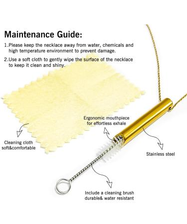 Natural Healing Stress Relief Necklace for Women and Men - Stainless Steel Breathing Pendant for Meditation, Anxiety Relief, Relaxation, and Exercise (Gold) - Buy Online on GoSupps.com