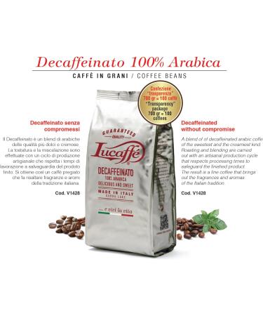 Lucaff - Caf grain Decaffeinato 700 Gr | grain de caf d cafein pour expresso machine a cafe grain | Torr faction fonc | Go t doux et fruit cr meux | Ar me intense Decaffeinato 700 g (Lot de 1) - Buy Online on GoSupps.com