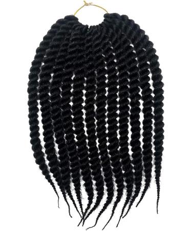 Coolbers 12 Inch Black Havana Mambo Twist Braids Crochet Hair Extensions Synthetic Crochet Braids 12 Roots Jumbo Twist Braids for Women (12 Inch 1B) 12 Inch #1B - Buy Online on GoSupps.com