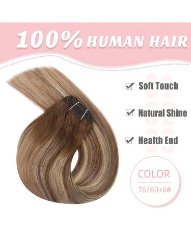 Vlasy Seamless Straight Human Hair Clip in Extensions T6/60+6# 16 Inch (80 g) - Natural Thick 7 Pieces for Women - Buy Online on GoSupps.com