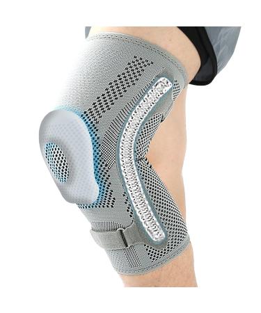 Ymiko Adjustable Compression Knee Sleeve XL - Light Gray for Running Cycling Basketball & More - Injury Prevention & Discomfort Relief - Buy Online on GoSupps.com