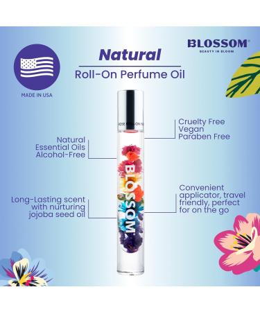 Blossom Roll on Perfume for Women Alcohol Free Rollerball Perfume Oil with Essential Oils Infused with Real Flowers Made in USA 0.20oz (Rose Violet Lily Magnolia Amber Cedarwood) Rose Rose 0.2 Fl Oz (Pack of 1) - Buy Online on GoSupps.com