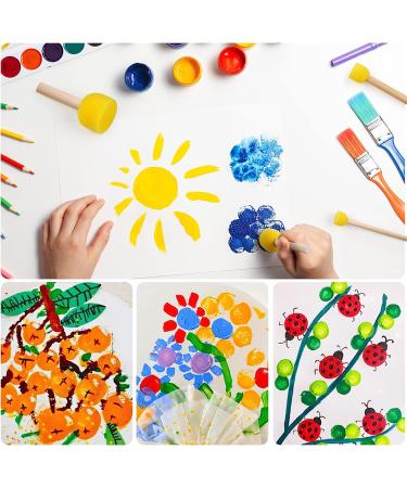30 Pcs Round Sponge Brush Set for Acrylic Painting - Kids Arts and Crafts Tool (4 Sizes) - Buy Online on GoSupps.com