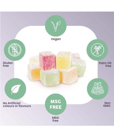 Truede No Added Sugar Mixed Flavour Turkish Delight Rose Flavour (110g) - Hand-Made Dusted No-Added Sugar Rose Lemon Orange & Mint Flavoured Turkish Delight (Mixed Flavour) - Buy Online on GoSupps.com