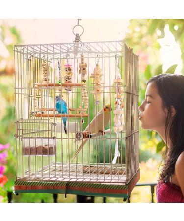 Vegena 7-Piece Wooden Bird Toy Set - Colorful Ladders with Landing Sites for Budgies Parrots and Cockatoos - Ideal Bird Cage Accessories - Buy Online on GoSupps.com