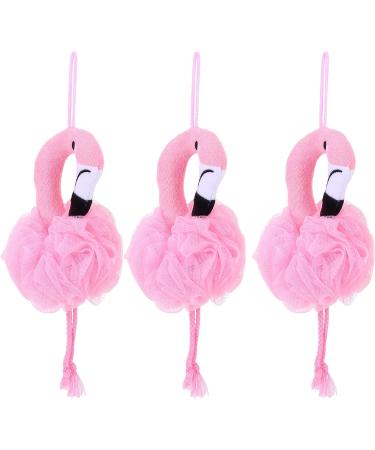 Lurrose 3Pcs Cartoon Flamingo Bath Sponge Loofahs - Fun Body Scrub Mesh Balls for Kids & Hotel Showers - Buy Online on GoSupps.com