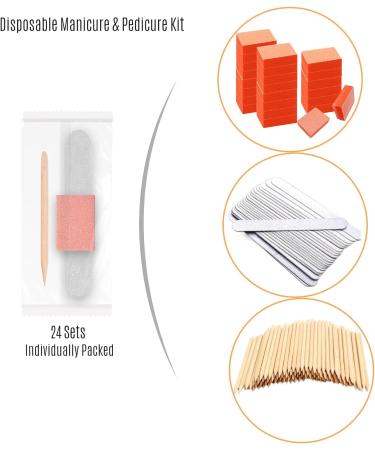 Disposable Manicure Kit 3-Piece Nail Files Set | Mini Pedicure Set for Nails | Individually Packed | 24 Kits - Buy Online on GoSupps.com