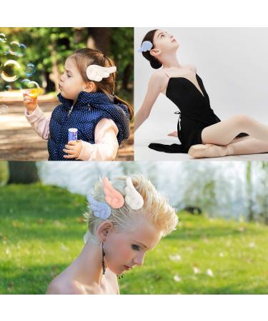 6 Pairs Angel Wing Plush Hair Clips - Non Slip Hair Barrettes for Women - Christmas Cartoon Hairpins - Kawaii Cosplay Accessories (White Pink and Light Blue) - Buy Online on GoSupps.com