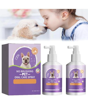 Sofenthiss - Sofenthiss Teeth Cleaning Spray for Dogs & Cats Dog Teeth Cleaning Spray Pet Oral Spray Clean Teeth Pet Breath Freshener Spray No Brushing Pet Oral Care Spray (2Pcs)