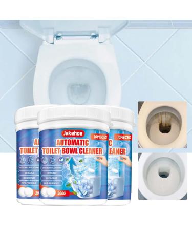 Automatic Toilet Bowl Cleaner Tablets 200g Toilet Bowl Cleaner Tablets for Deodorizing & Descaling Toilet Fresh Tablets Bathroom Toilet Tank Cleaner Long-Lasting Bleach Tablets (3PC)
