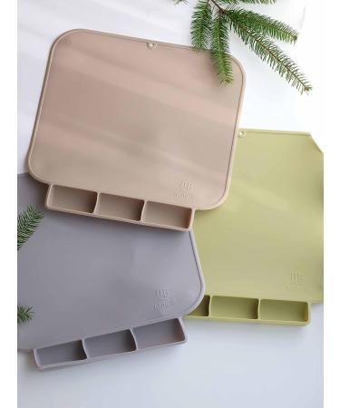 Mile B Baby Toddler Placemat Non Slip 16x14in with Suction Cups and Food Catcher - Gray - Buy Online on GoSupps.com