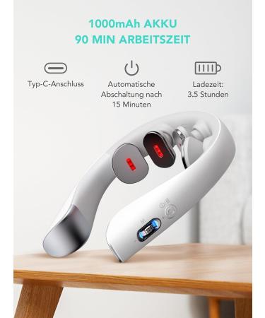 SKG Neck Massage Device with Heat & Red Light - 4D Deep Tissue Pain Relief Massager Portable K5-3 Pro - Buy Online on GoSupps.com