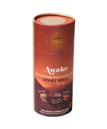 JAMUSEHATI Awake Caffeine-Free Morning Kick Natural Superfoods Blend from Bali Containing Ginger Turmeric and Javanese Ginseng Cylinder (300g) Awake Cylinder