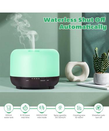 Moisturnt 500ml Aroma Essential Oils Diffuser | Ultrasonic Humidifier with Remote Control | Perfect for Bedroom Office Yoga & Spa - Buy Online on GoSupps.com